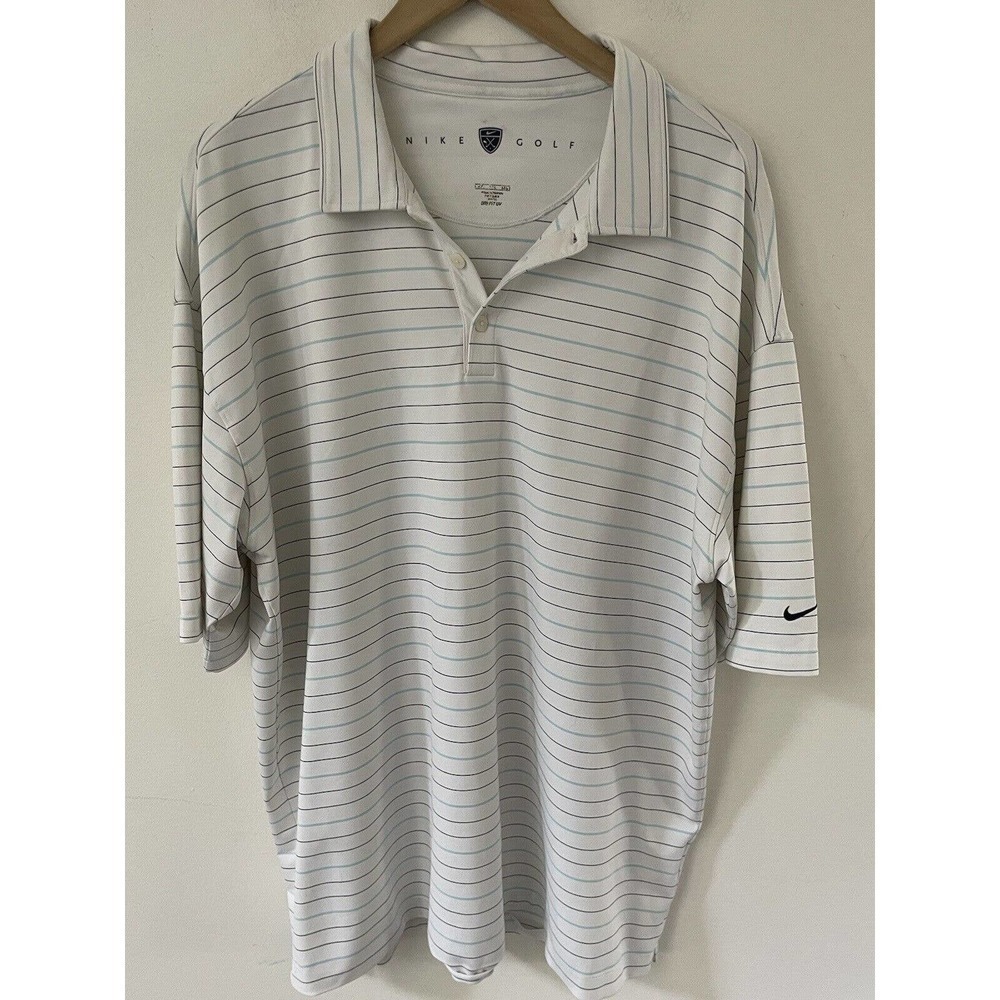 Nike Golf Mens Polo Shirt Adult XL Dri-Fit Tour Performance White Short Sleeve